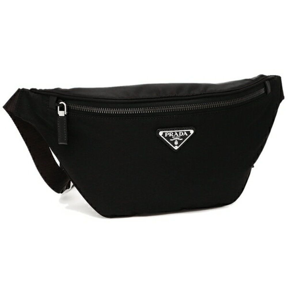 Prada Renylon Saffiano Triangle Logo Body Bag
